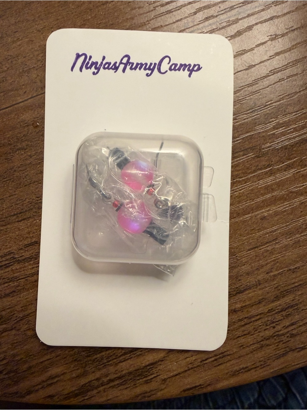 Pink Army Bomb Earrings
